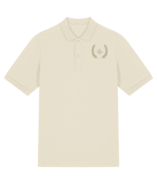 Stephano Signature polo voor heren in natural raw met logo op linker borst