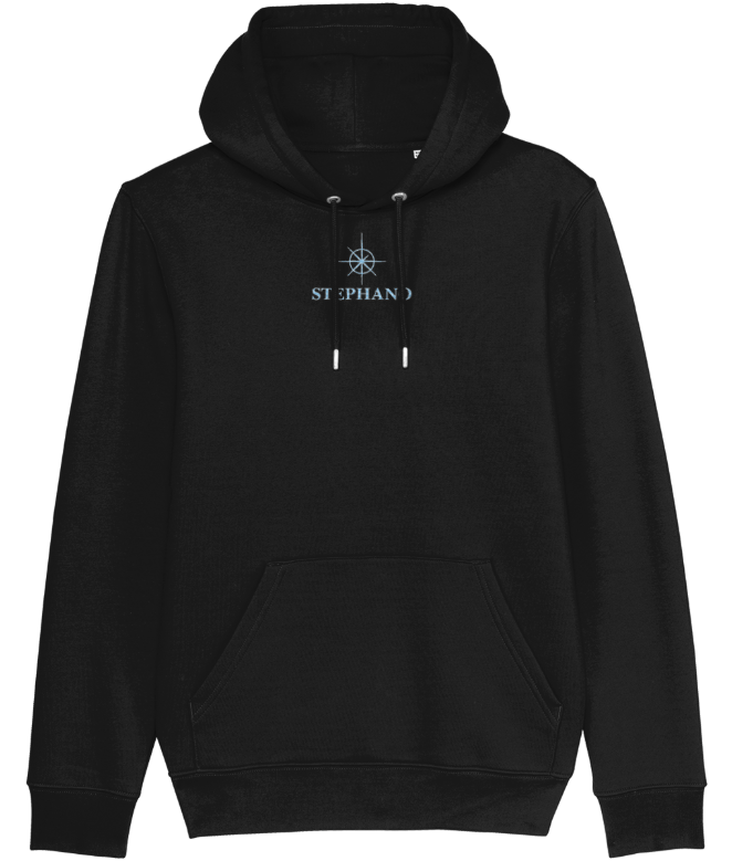 hoodie geborduurd logo blauw