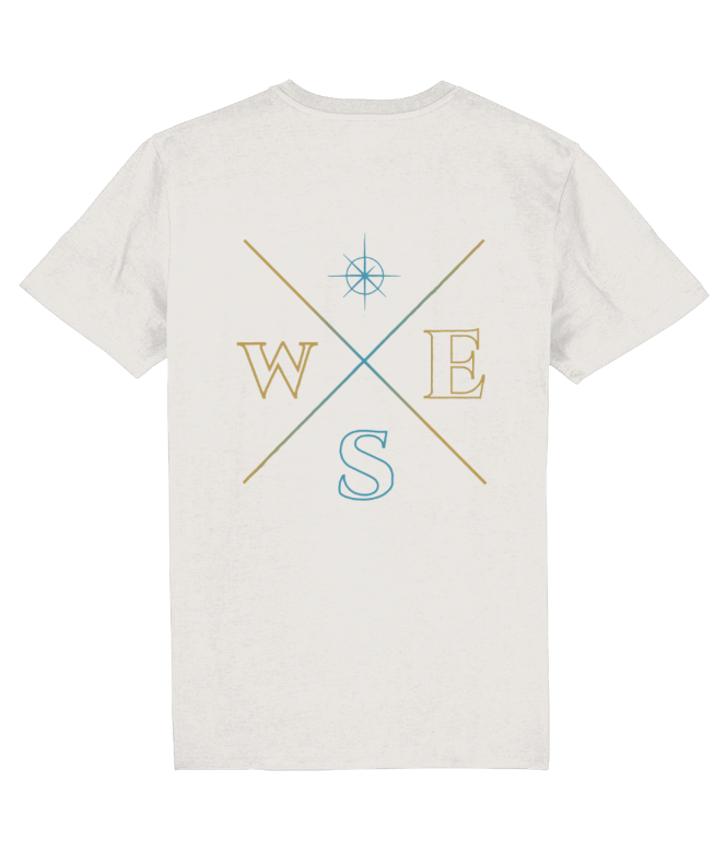T-shirt stephano tee kompas off white achterkant 