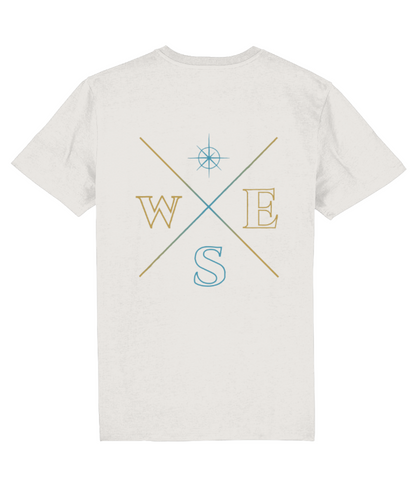 T-shirt stephano tee kompas off white achterkant 