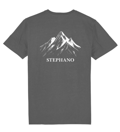 Stephano Mountain Tee antraciet  achterkant 