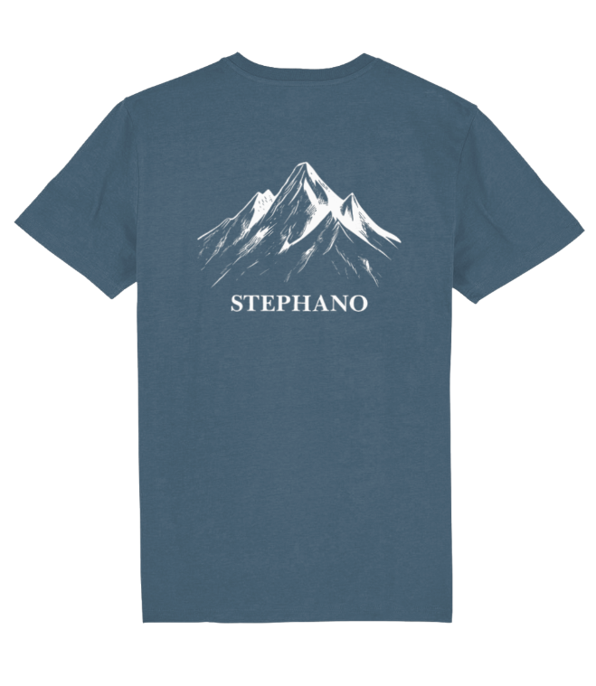 Stephano Mountain Tee Stargazer blauw achterkant 