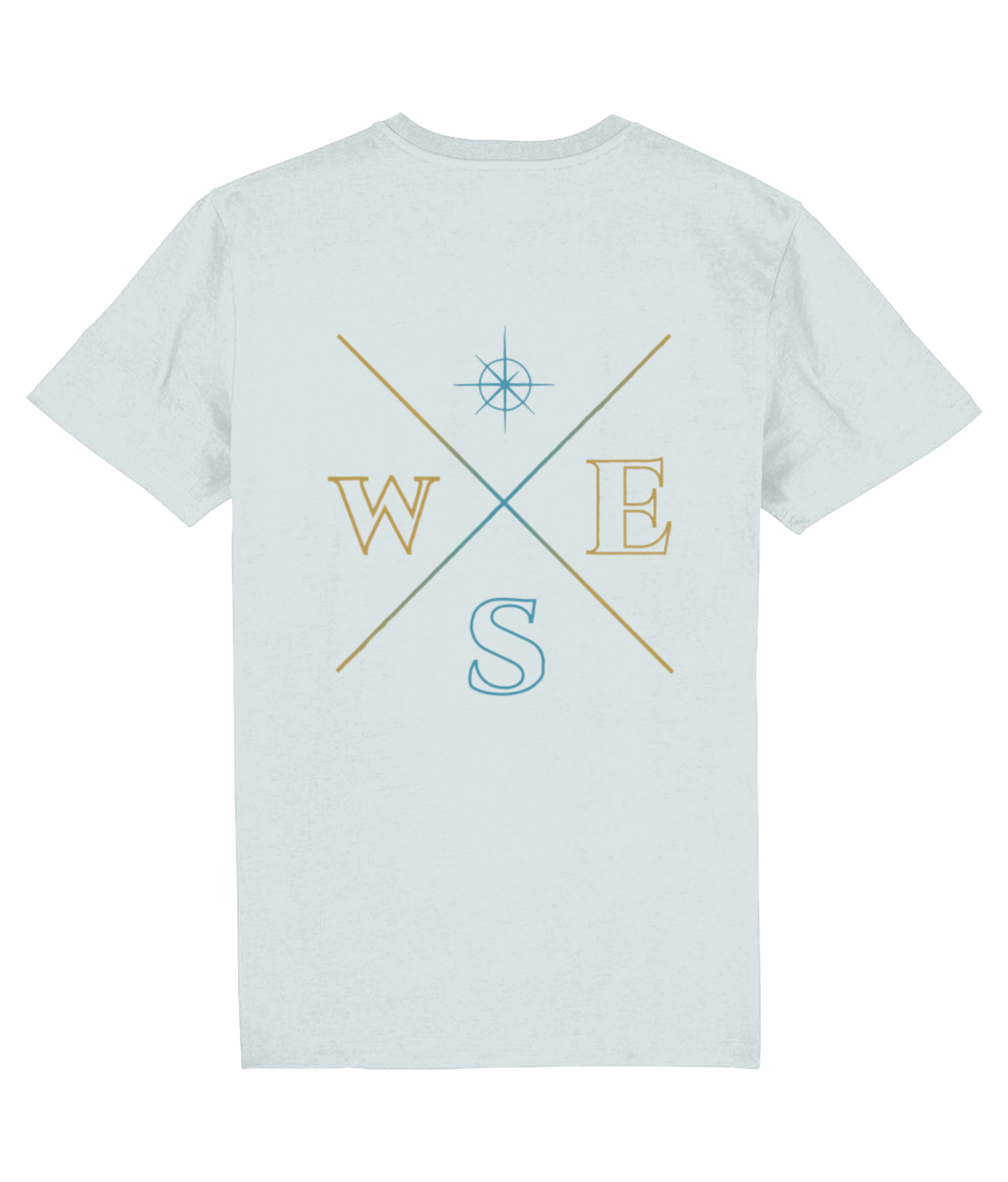 T-shirt stephano tee kompas blue ice voorkant 