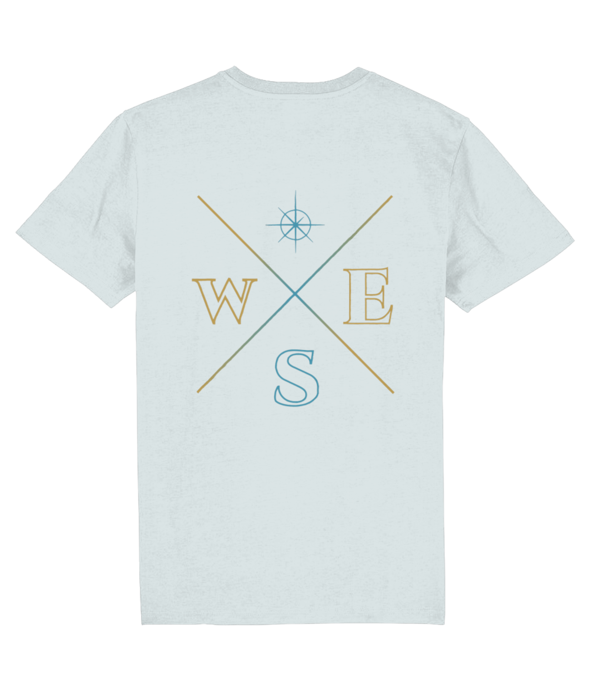 T-shirt stephano tee kompas blue ice voorkant 