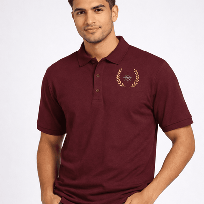 Stephano luxe polo voor heren in burgundy met logo op linker borst