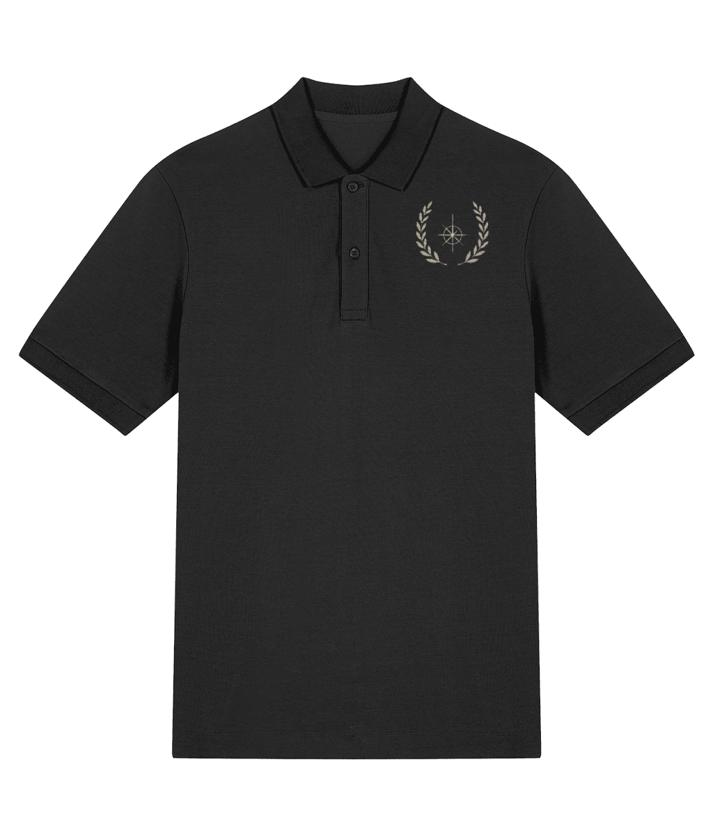 Stephano Signature polo voor heren in zwart met logo op linker borst