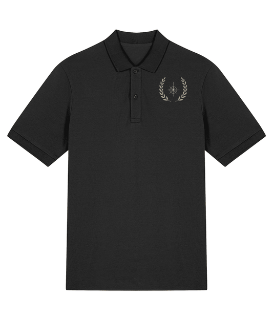Stephano Signature polo voor heren in zwart met logo op linker borst