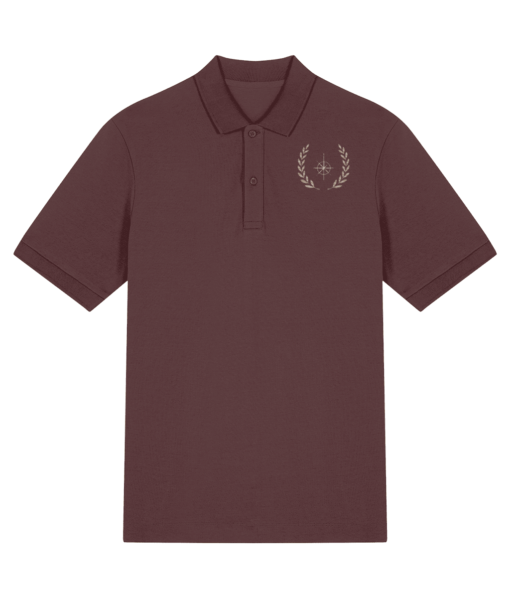 Stephano luxe polo voor heren in burgundy met logo op linker borst