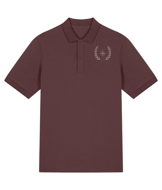 Stephano luxe polo voor heren in burgundy met logo op linker borst