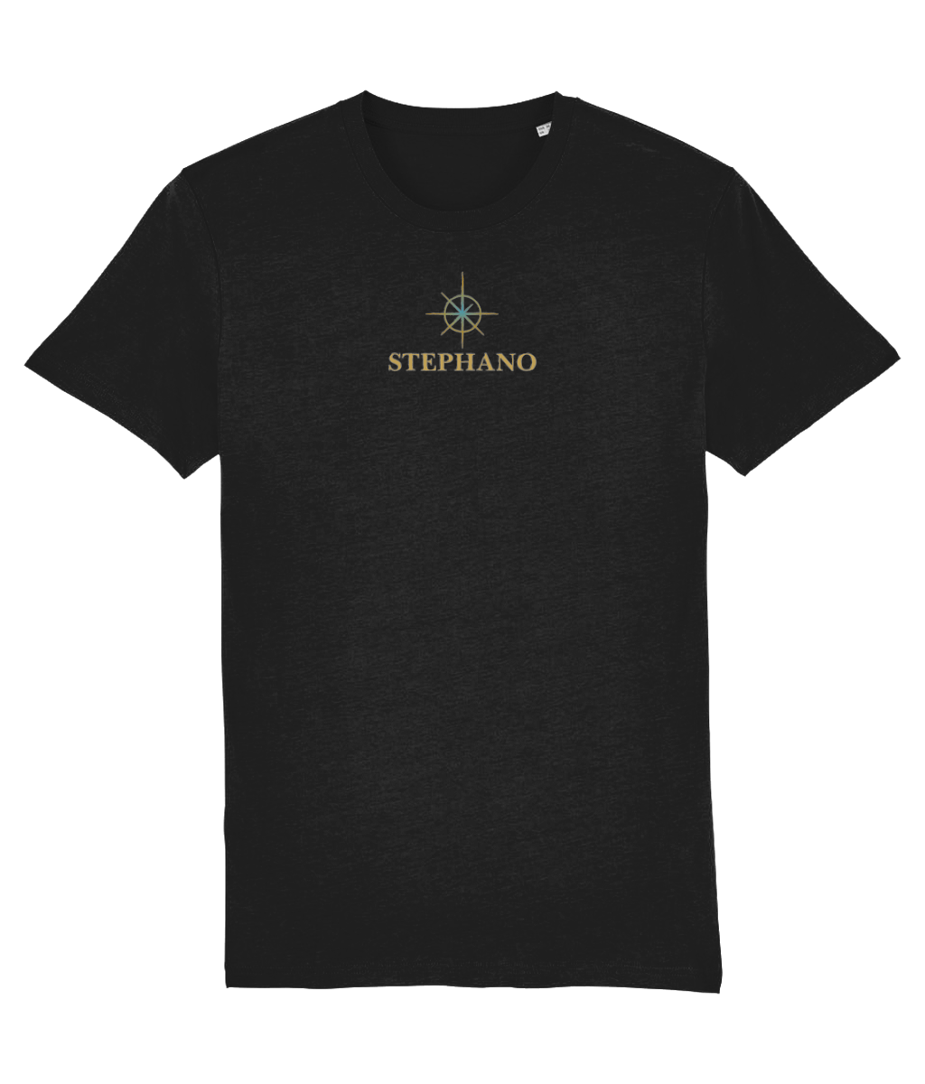 T-shirt stephano tee kompas  zwart voorkant 