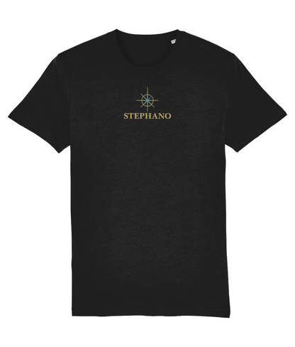T-shirt stephano tee kompas  zwart voorkant 