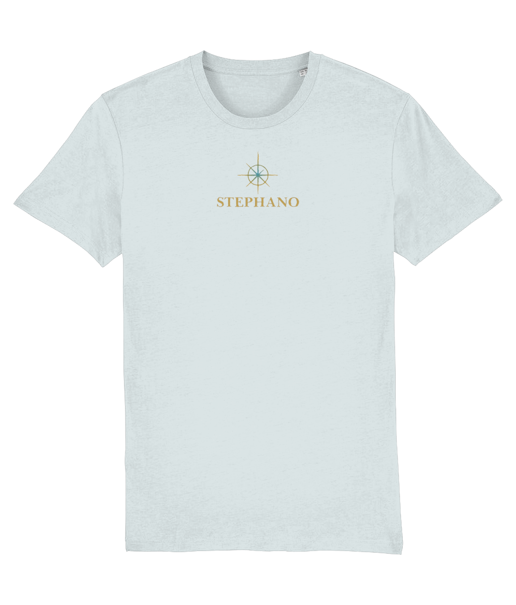T-shirt stephano tee kompas blue ice voorkant 