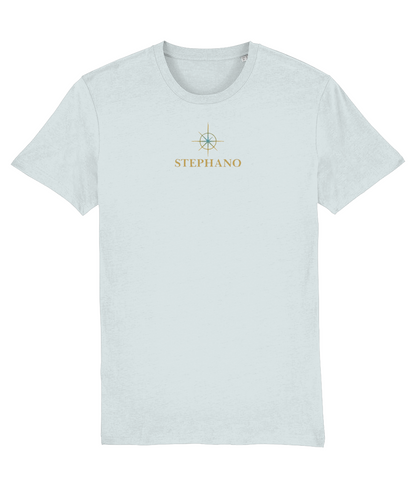 T-shirt stephano tee kompas blue ice voorkant 