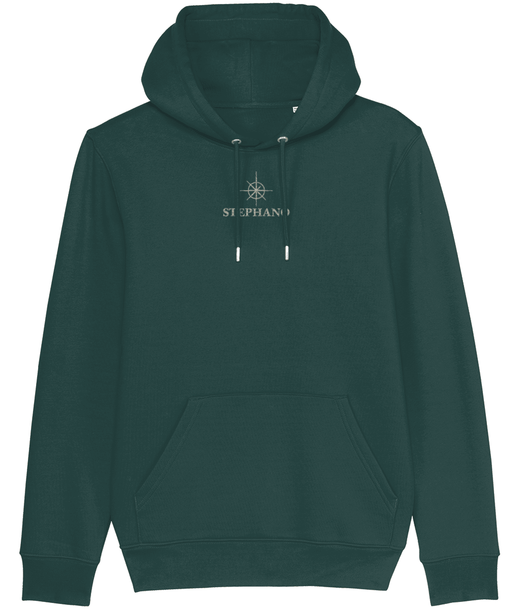 green Stephano Classic hoodie met capuchon, buidelzak en subtiel logo op de borst, comfortabele trui voor dagelijks gebruik.