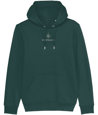 green Stephano Classic hoodie met capuchon, buidelzak en subtiel logo op de borst, comfortabele trui voor dagelijks gebruik.