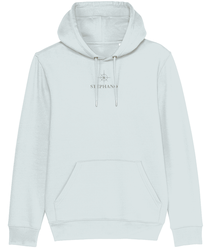 blue ice Stephano Classic hoodie met capuchon, buidelzak en subtiel logo op de borst, comfortabele trui