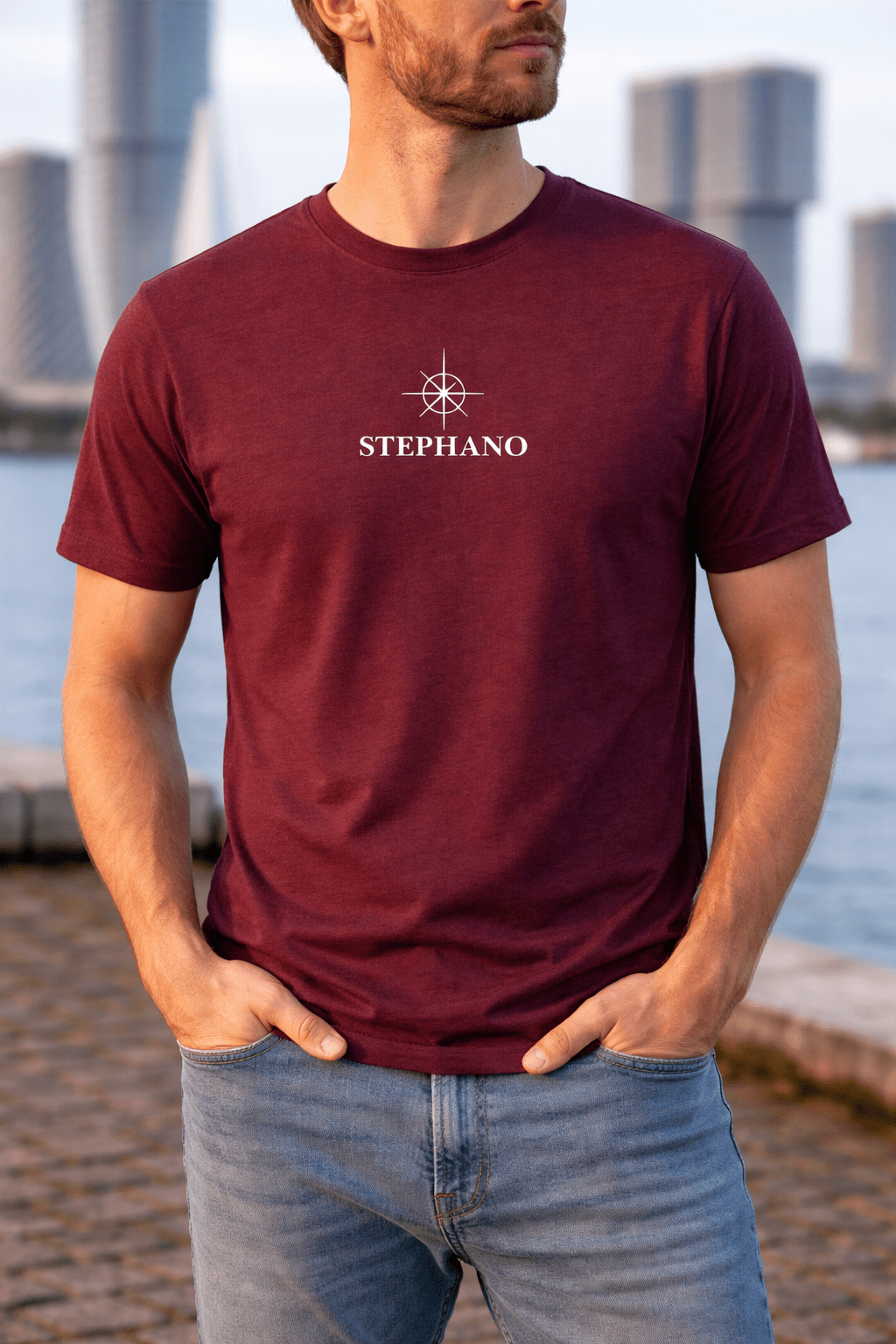 Premium T-shirt Stephano Rotterdam logo wit - stephanoofficial
