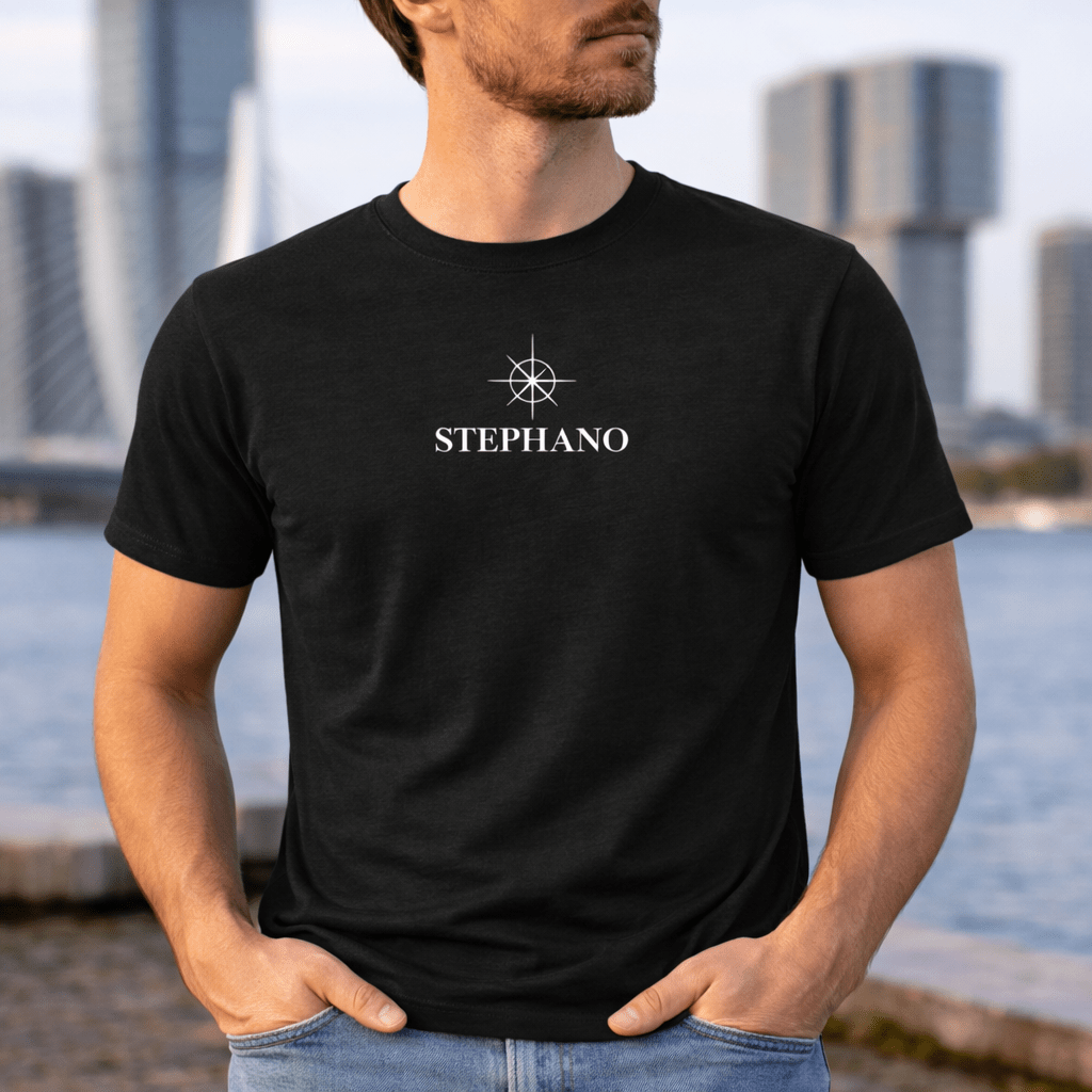 Premium T-shirt Stephano Rotterdam logo wit - stephanoofficial